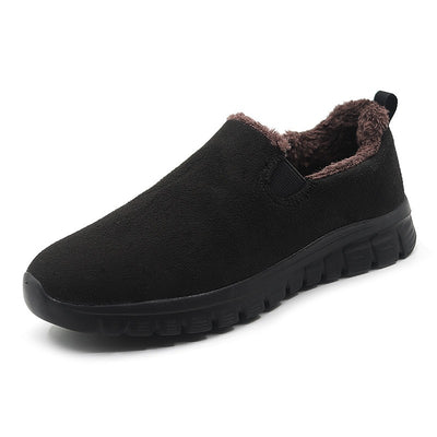 Women's warm heel comfortable casual slip on walking shoes