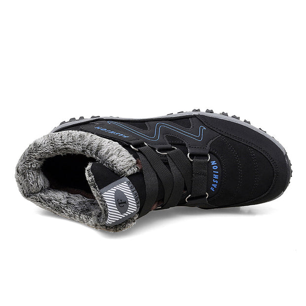Man's winter thermal velvet velcro buckle trendy joker hiking sneakers 2023