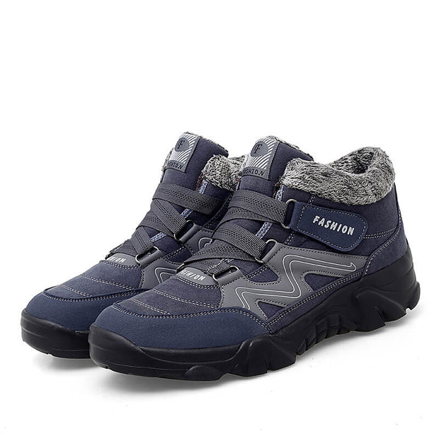Man's winter thermal velvet velcro buckle trendy joker hiking sneakers 2023