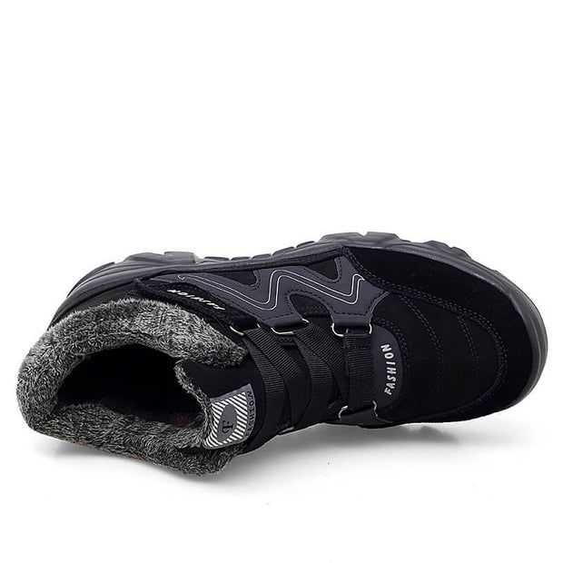 Man's winter thermal velvet velcro buckle trendy joker hiking sneakers